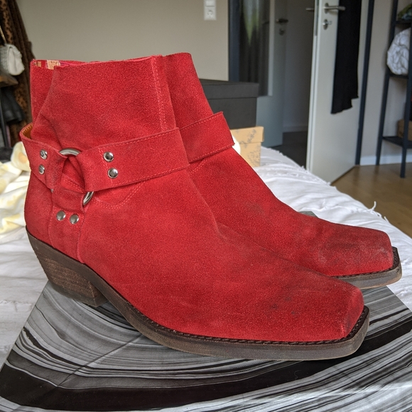 Free People Shoes - NWB Jeffrey Campbell x FP red suede boots size 9